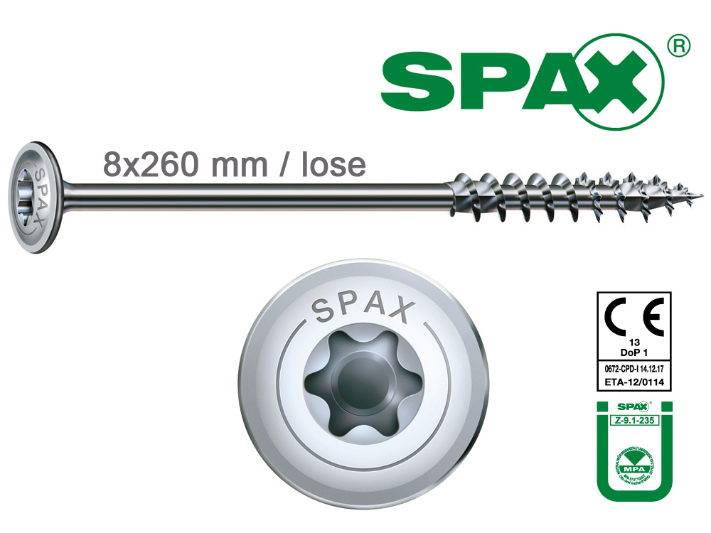 00020886~~01~8x260_mm_SPAX_Tellerkopfschraube