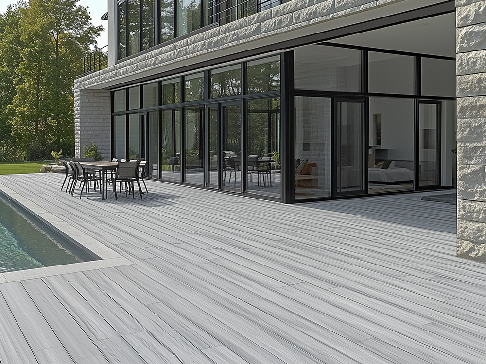 KAHRS WPC Terrassendielen, 20x200 mm, Massiv XL, Steingrau, Grob/Strukturiert