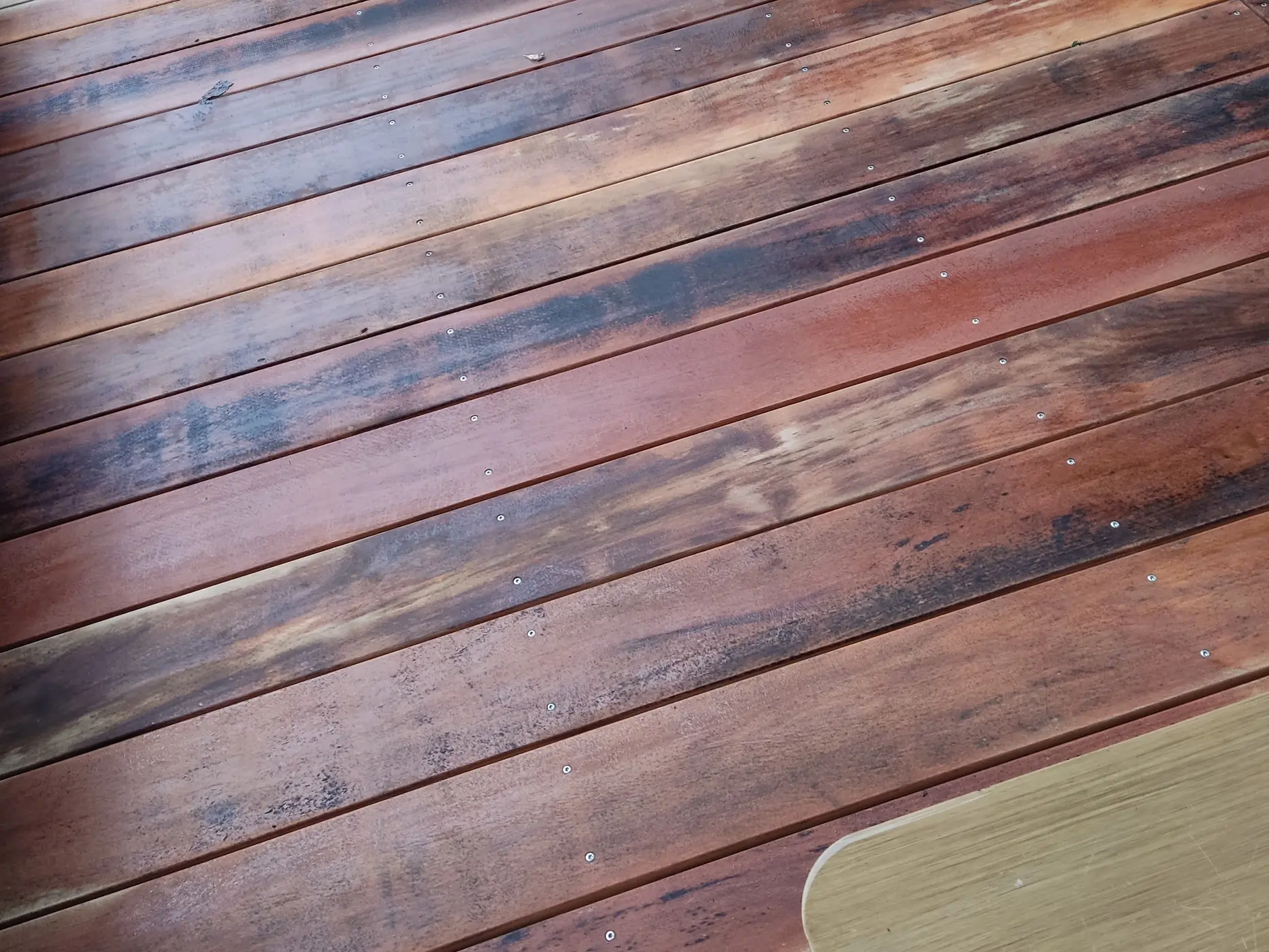 Eisenflecken auf Terrassendielen vermeiden: Alles über die Gerbsäure-Reaktion im Holz