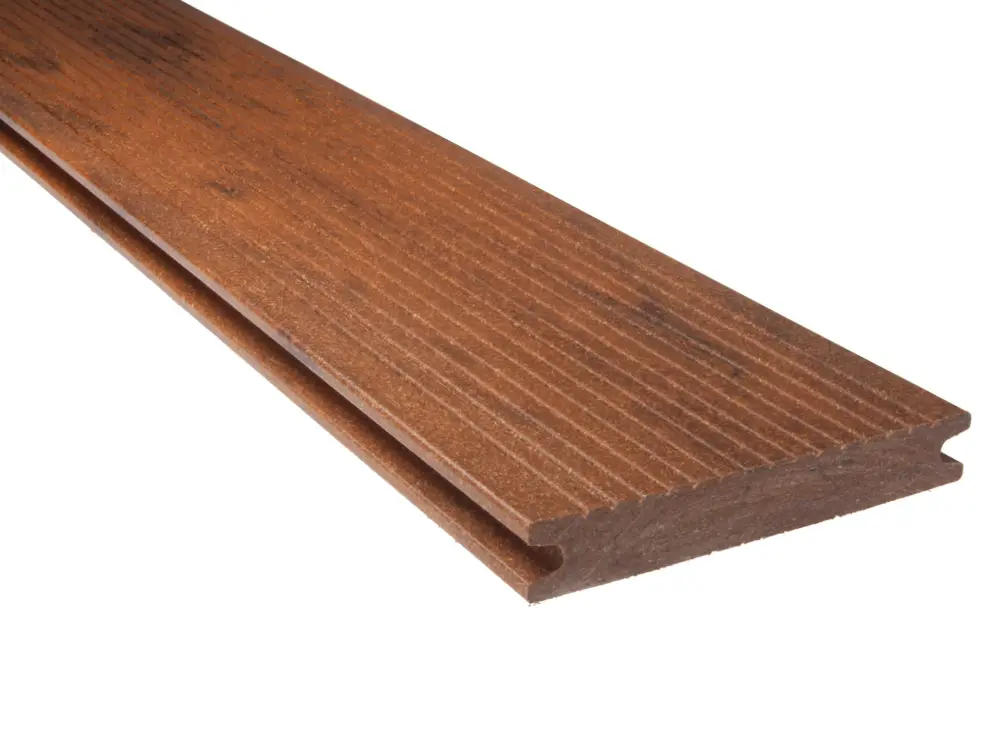 00020728~~11~21x139mm-Kernige-NL-WPC-Terrassendielen-Holzmaserung-fein-geriffelt-bernsteinbraun-Vollprofil