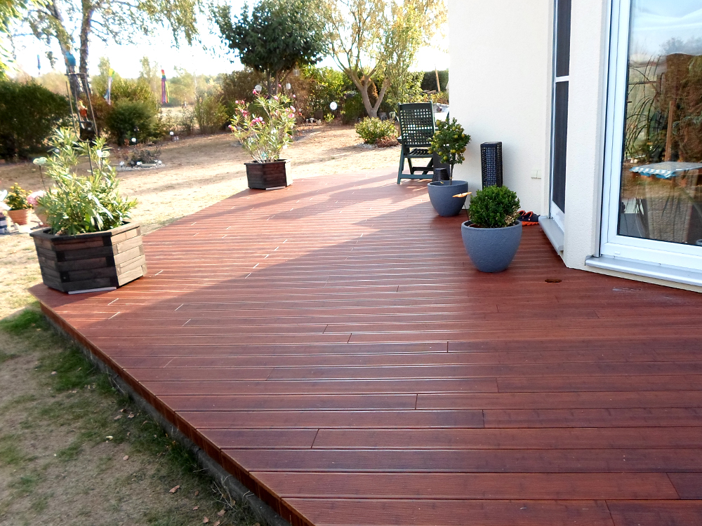 Bambus Terrassendielen, 20x140 mm, CoBAM "Standard", grob/fein, coffee  vorgelt