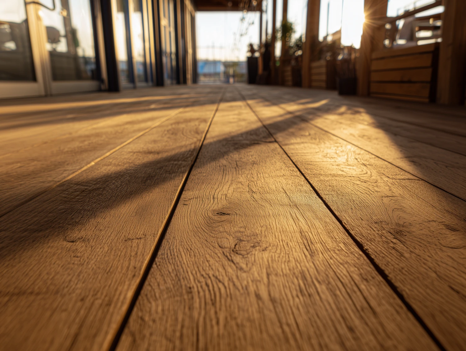 Eine-rustikale-Terrasse-aus-Eichenholz