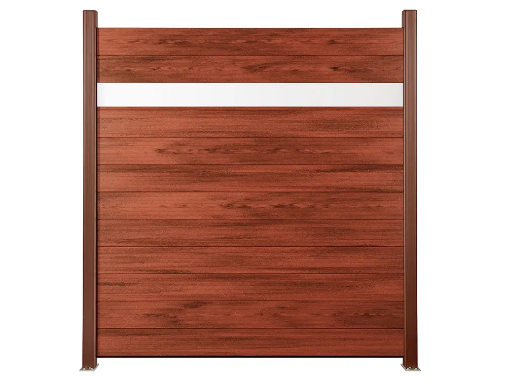 18-201248~~04~NATURinFORM_Sichtschutzzaun_DER_EFFEKTIVE_mahagoni_Acrylglas_Pfosten_braun_33608