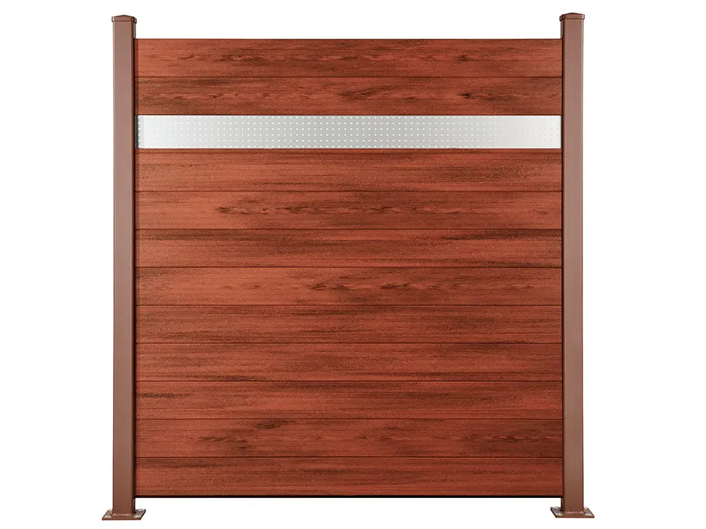 18-201250~~03~NATURinFORM_Sichtschutzzaun_DER_FLEXIBLE_mahagoni_Lochblech_Pfosten_braun_33608