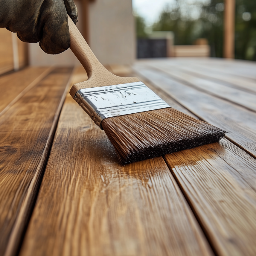 Ölung einer Holzterrasse