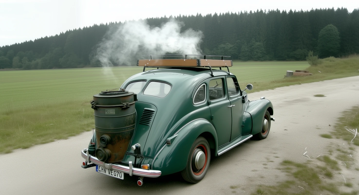 Holzgas-Auto: Wie Holzvergaser früher Autos angetrieben haben