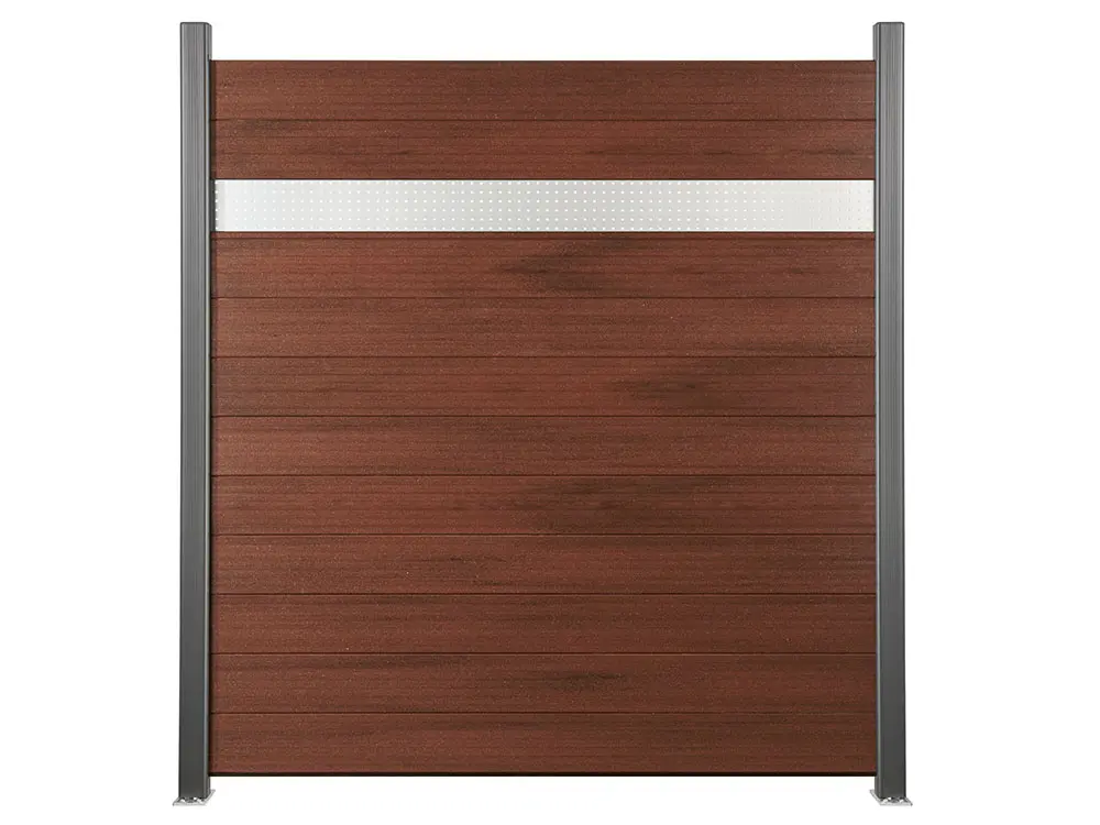 18-201247~~04~NATURinFORM_Sichtschutzzaun_DER_EFFEKTIVE_kastanienbraun_Lochblech_Pfosten_grau_33608