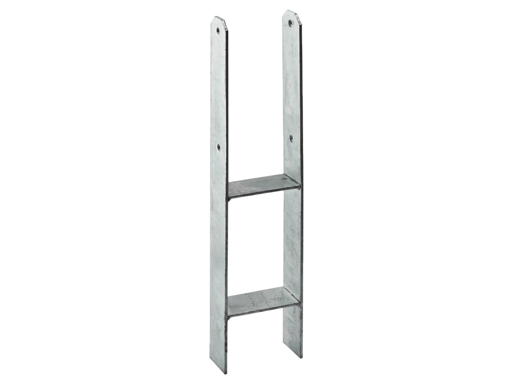 H-Pfostenanker, feuerverzinkt, für 140 mm Pfosten H x T: 600 x 60 mm, zum Einbetonieren für 141 mm Pfosten