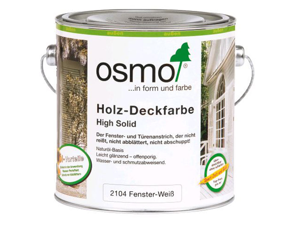 Osmo Holz-Deckfarbe, Fenster-Weiß 2104, 0,75 L