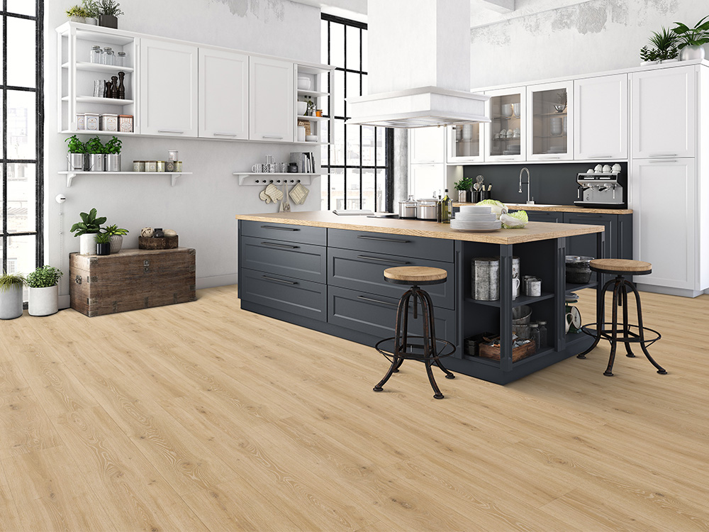 Designboden "Grand Solid" Rigid SPC, 6x240x1524mm, Eiche Floral, inkl. 1,0mm Kork-Trittschall, 2,19 m² / VE