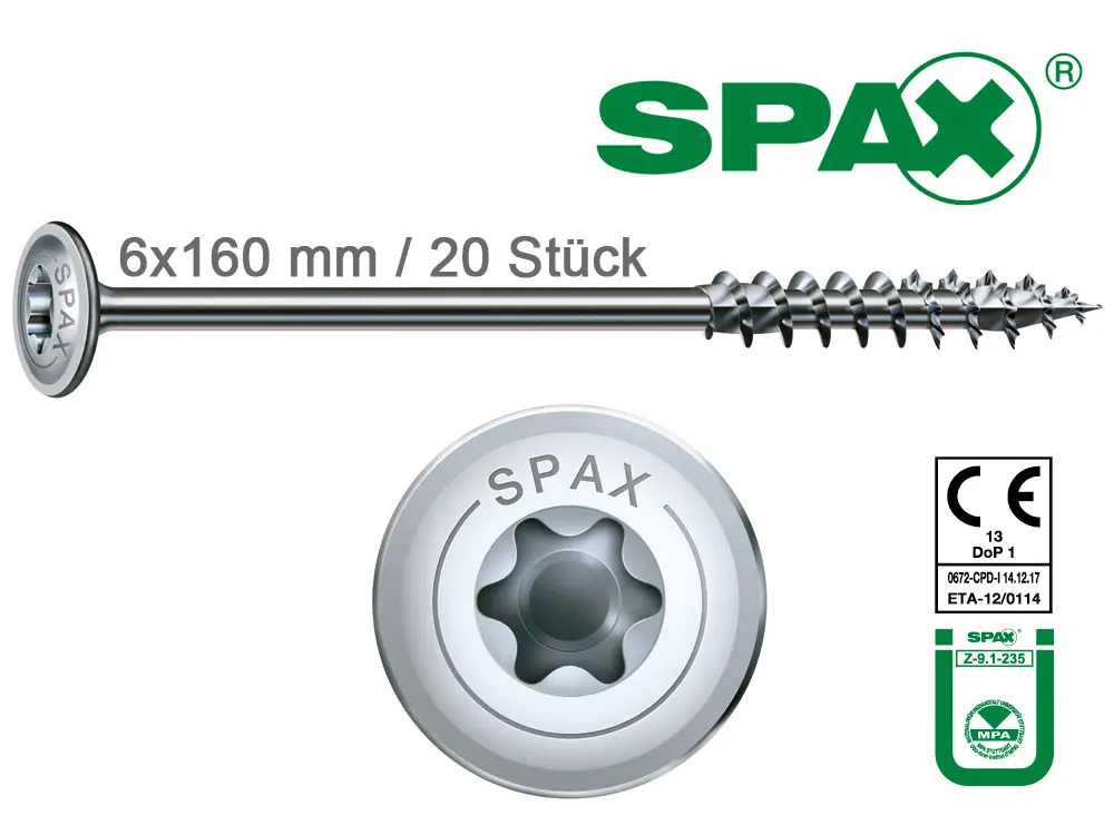 00020903~~01~6x160_mm_SPAX_Tellerkopfschraube