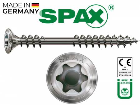 SPAX Fassadenschraube 4,5x60 mm A2 Torx-T20, Paket à 400 Stück / 4CUT Linsenkopf und Fixiergewinde_1