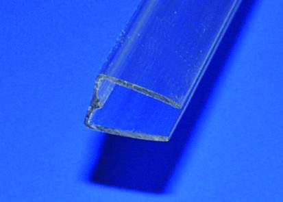 6 mm U-Profil aus PC für Stegplatten & ebenes Material, transparent, nur für Wand, Länge: 2,10 m_1