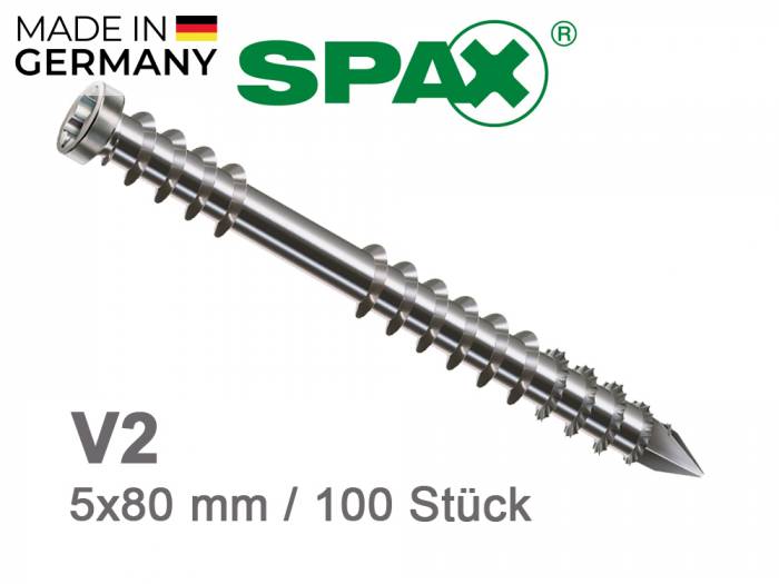 5x80 mm SPAX Terrassenschrauben A2, XXL, 100 Stück/ Paket_1