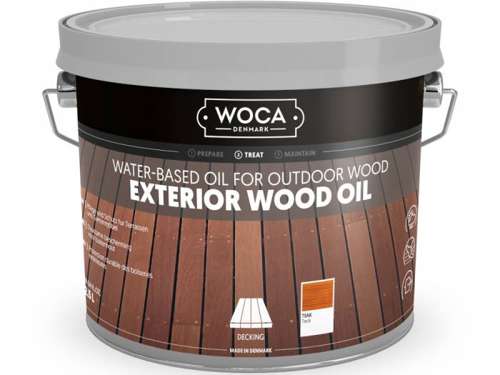 WOCA Exterior Wood Oil, Teak, 2,5 L, zur Grundbehandlung und Pflege_1