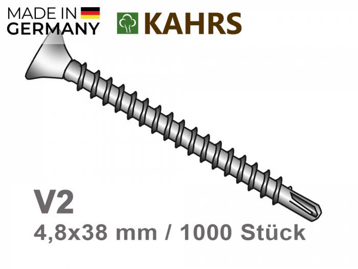 KAHRS Terrassenbohrschraube für Alu-UK 4,8x38 mm, V2A, Kreuzschlitz, 1000 Stück/Pack_1
