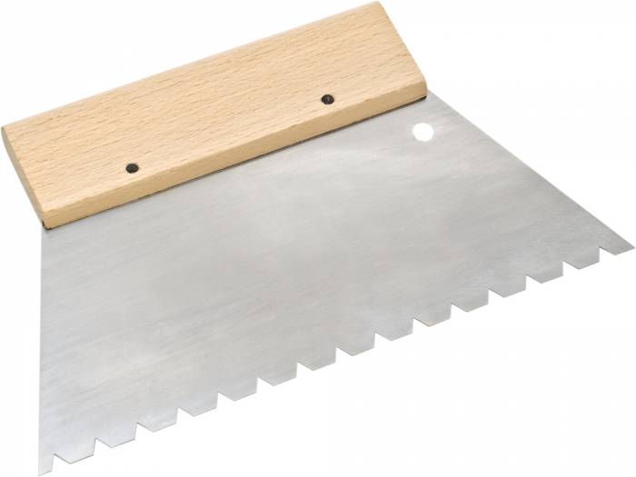 Zahnspachtel B11, 180 mm, gehärteter Stahl, für Verklebung von Parkett und Massivholzdielen_1