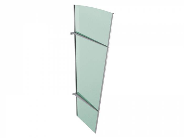 Seitenblende für Vordach PT/XL Acryl, 550x850x1670 mm,  Rahmenfarbe Edelstahl, Füllung: Acryl blau grün weiß_1
