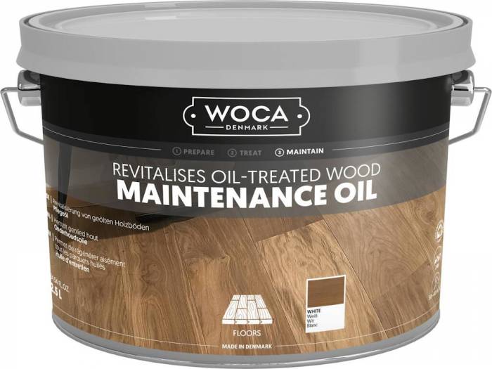 WOCA Holzboden Pflegeöl weiß 2,5 L zur Pflege von allen weiß geölten Holzböden_1