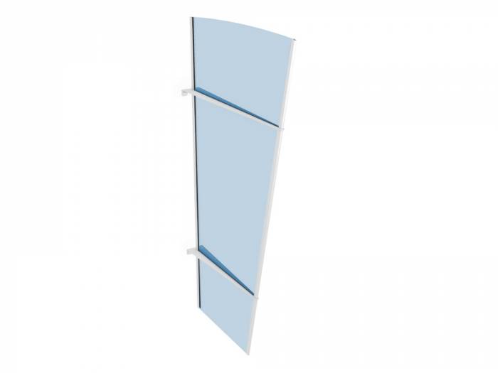 Seitenblende für Vordach PT/XL Acryl, 550x850x1670 mm,  Rahmenfarbe Weiß, Füllung: Acryl blau grün weiß_1
