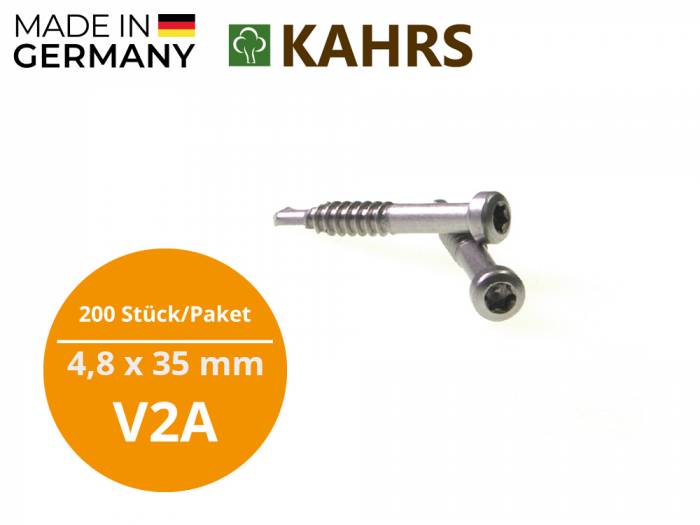KAHRS Terrassenbohrschraube für Alu-UK 4,8x35 mm, V2A, T20, 200 Stück/Pack inkl. Bit_1