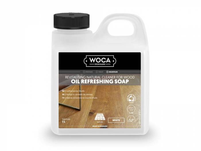 WOCA Öl-Refresher weiß, 1,0 L, zur regelmäßigen Reinigung von weiß geölten Holzoberflächen_1