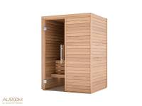 AUROOM Sauna Bausatz "Cala Wood 1" aus Thermoespe, Saunaofen mit integrierter Steuerung, Tiefe: 1,20 m; Breite: 1,50 m; Höhe; 2,05 m_1