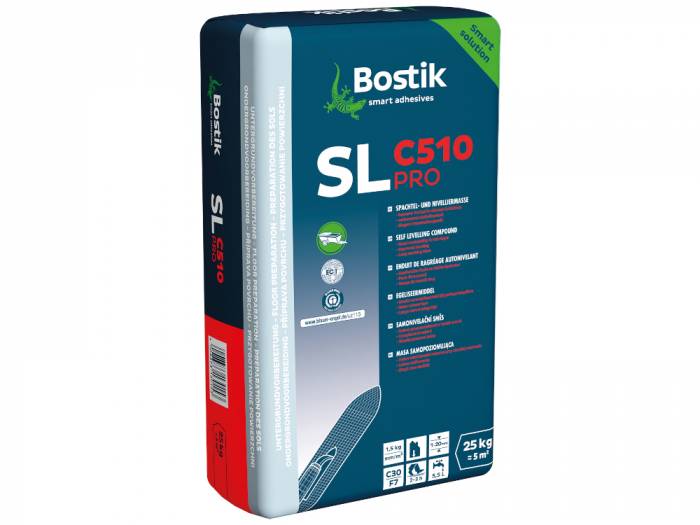 BOSTIK SL C510 Pro, Ausgleichs- und Nivelliermasse, Inhalt: 25 kg/Sack, Verbrauch ca. 1,5kg/m² pro 1 mm Schichtdicke_1