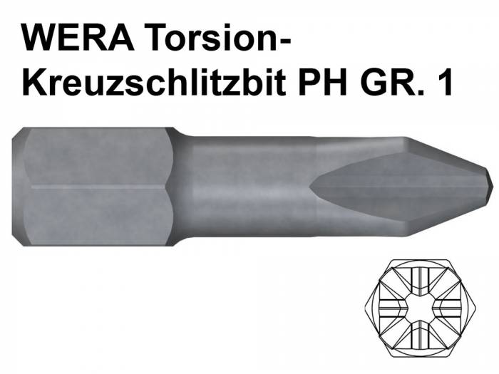 WERA Torsion-Kreuzschlitzbit PH GR. 1_1