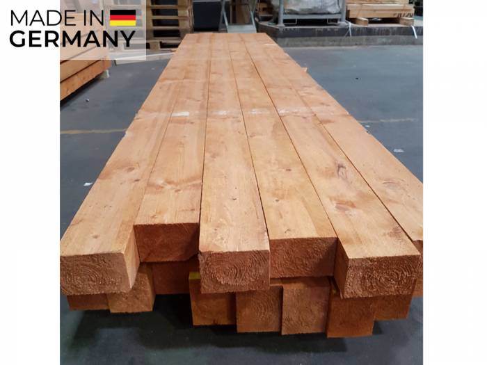 60x100 mm Fichte Kantholz, frisch, sägerau, braun imprägniert, mehrstielig erzeugt_1
