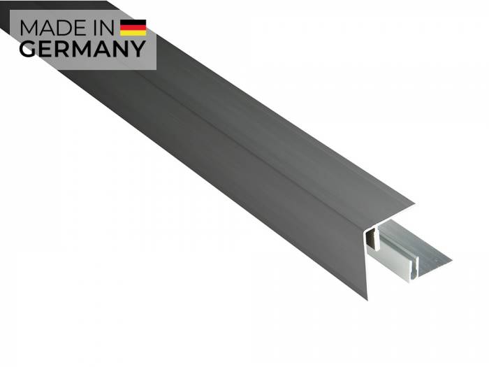 Kovalex® Seitenabschluss Alu als Set, 45x59 mm, anthrazit, 2,50m lang, für 20/26 mm WPC-Dielen, inkl. Alu-Befestigungsprofil_1