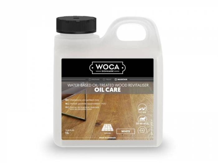 WOCA Öl-Care weiß, 1,0 L, zur regelmäßigen Wartung von naturgeölten Holzoberflächen_1