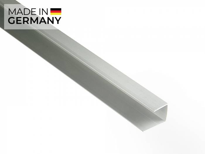 Kovalex® Seitenabschluss Alu, 28x27(42) mm, silber, U-Profil für 26mm WPC-Dielen, nur für die Stirnseiten der Dielen geeignet_1