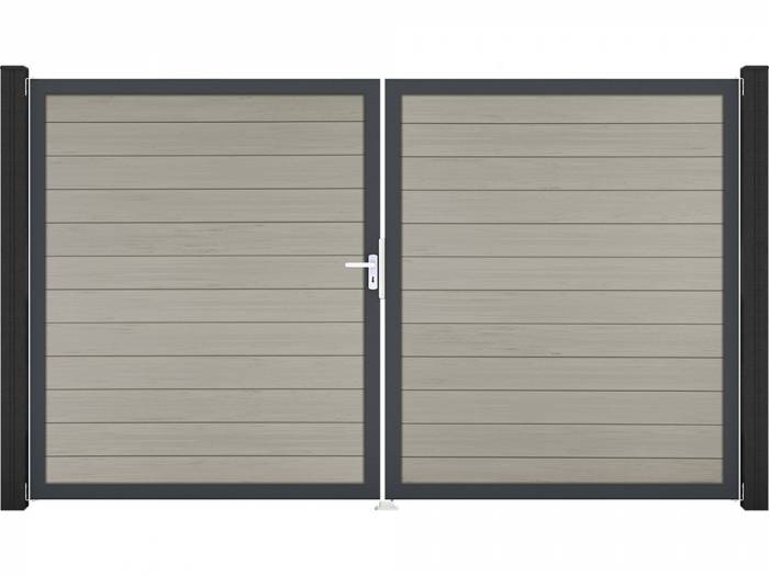KAHRS Solid BPC-Zauntor Universal, Bi-Color Sand, 4x180x300 cm, 2-flügelig links, Alu-Rahmen DB703_10