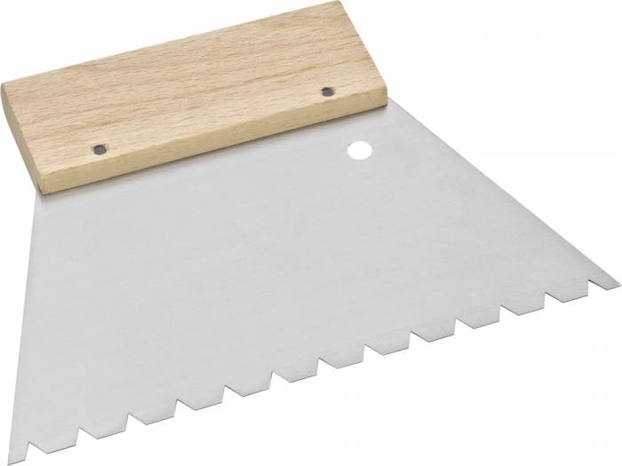 Zahnspachtel B15, 180 mm, gehärteter Stahl, für Verklebung von Parkett und Massivholzdielen_1