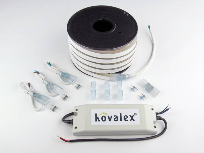 LED Licht-Set, für Kovalex® Dielen, Lichtband 10 m, Trafo (IP67), 4 Einspeisungen, 1 Längstverbinder_1