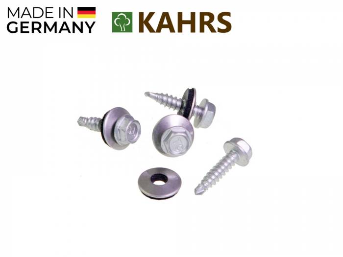 KAHRS Terrassenbohrschraube für Alu-UK 4,8x20 mm, V2A, 6-Kant, 100 Stück/Pack mit 14 mm Dichtscheibe_1