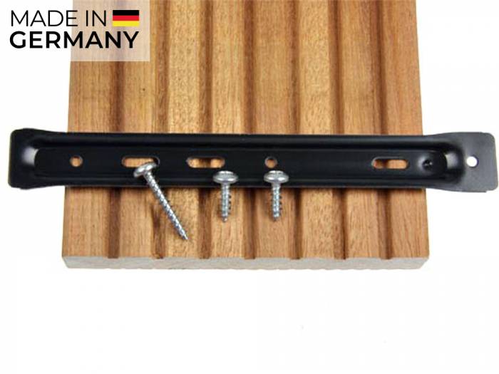 KAHRS Terrassendielen-Halter, 50 Stück, inkl.verzinkten Schraube,Aufbau: 5 mm, für Holz-UK für eine Dielenbreite von 90-145 mm_1