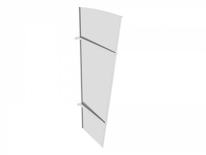 Seitenblende für Vordach PT/XL Acryl, 550x850x1670 mm,  Rahmenfarbe Weiß, Füllung Acryl klar_1