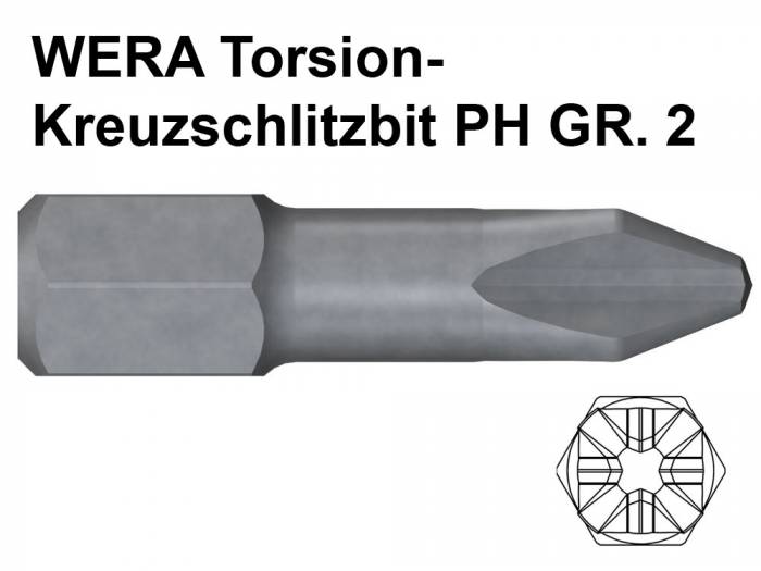 WERA Torsion-Kreuzschlitzbit PH GR. 2_1