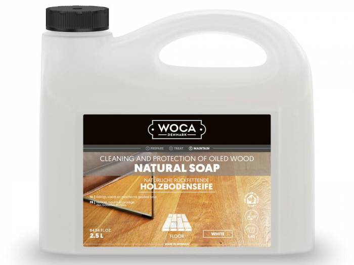 WOCA Holzbodenseife weiß 2,5 L zur Pflege von naturgeölten Oberflächen mit Weiß-Pigmenten_1